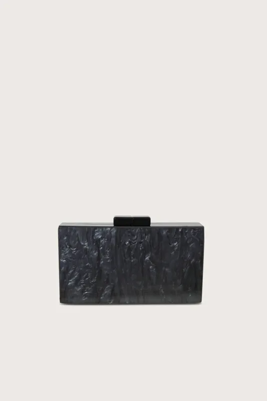 MAIA Marbled Box Clutch Box Bag in Black sold by Lavish Alice