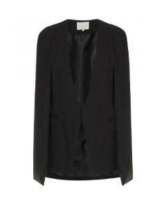 Black Collarless Cape Blazer sold by Lavish Alice