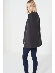 Black Collarless Cape Blazer sold by Lavish Alice
