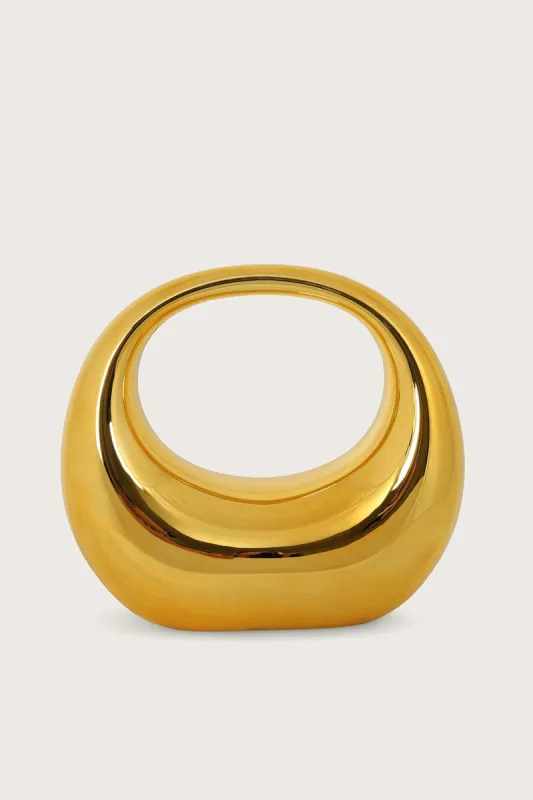 VIVIANA Sculptural Acrylic Clutch Bag in Gold sold by Lavish Alice