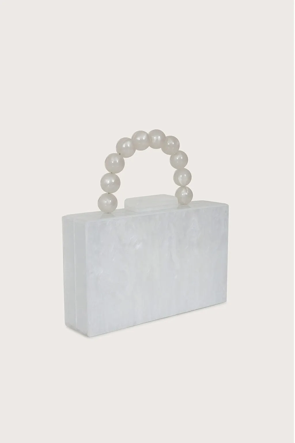 REYA Bead Handle Marbled Box Clutch Bag in White sold by Lavish Alice product image thumbnail 4