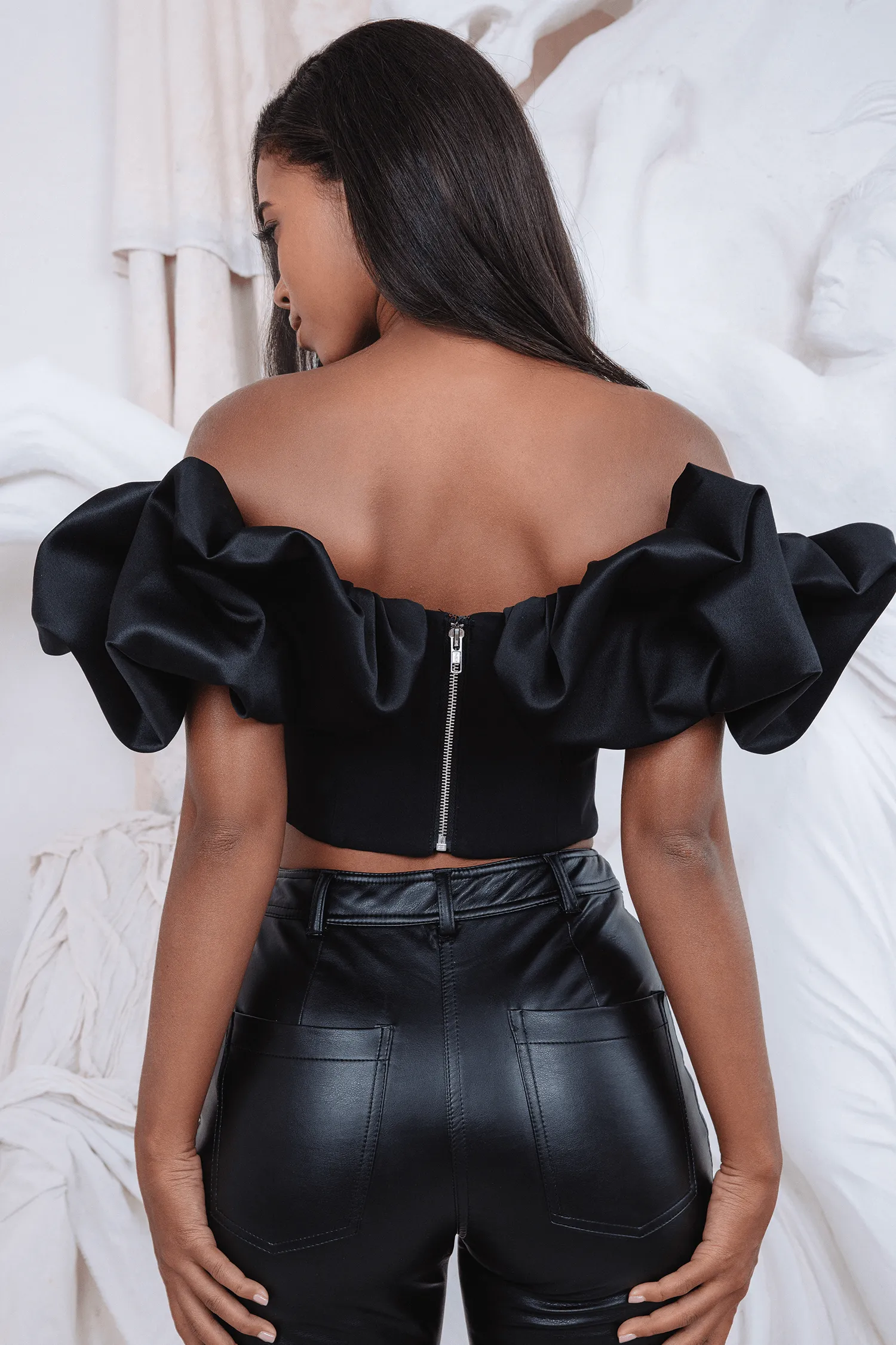PARISA Puff Sleeve Corset Top in Black sold by Lavish Alice product image thumbnail 4