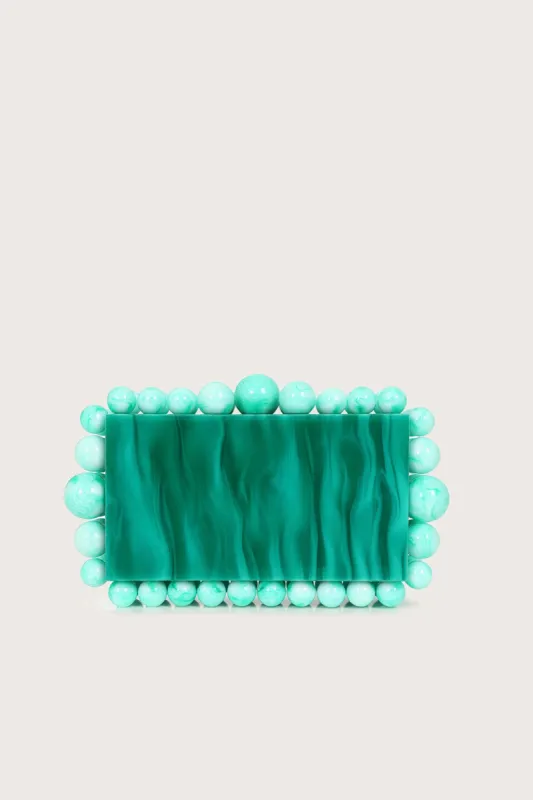 TIA Marbled Faux Pearl Box Clutch Bag in Green sold by Lavish Alice