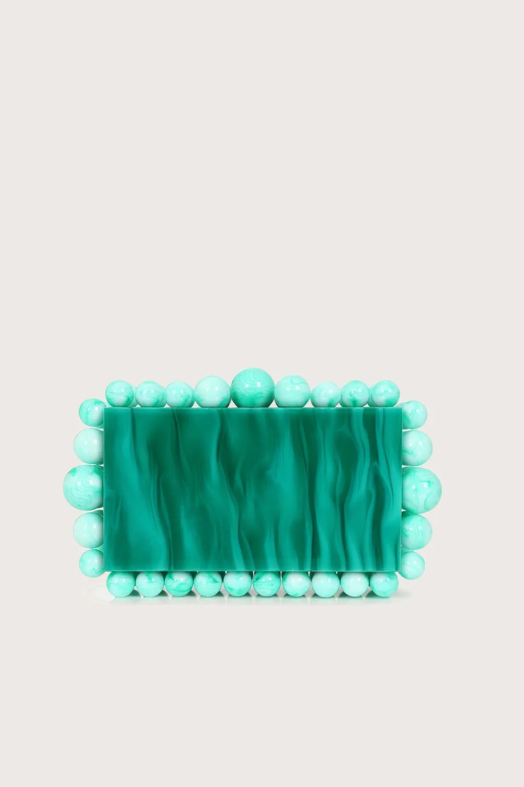 TIA Marbled Faux Pearl Box Clutch Bag in Green sold by Lavish Alice