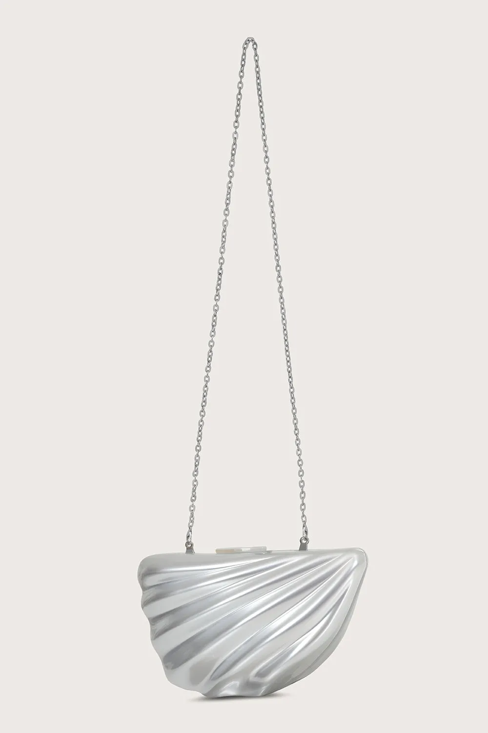 LOTTIE Acrylic Shell Clutch Bag in Silver sold by Lavish Alice product image thumbnail 4