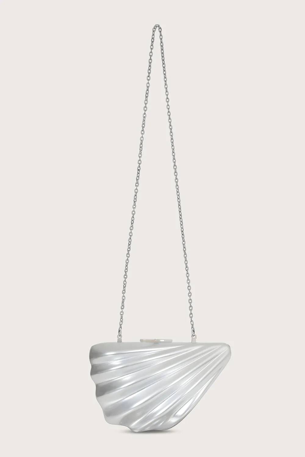 LOTTIE Acrylic Shell Clutch Bag in Silver sold by Lavish Alice product image thumbnail 2