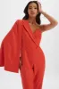 MISCHA Crystal Embellished One Shoulder Cape Jumpsuit in Red sold by Lavish Alice