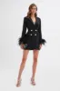 TANA Sequin Boucle Blazer Mini Dress In Black sold by Lavish Alice