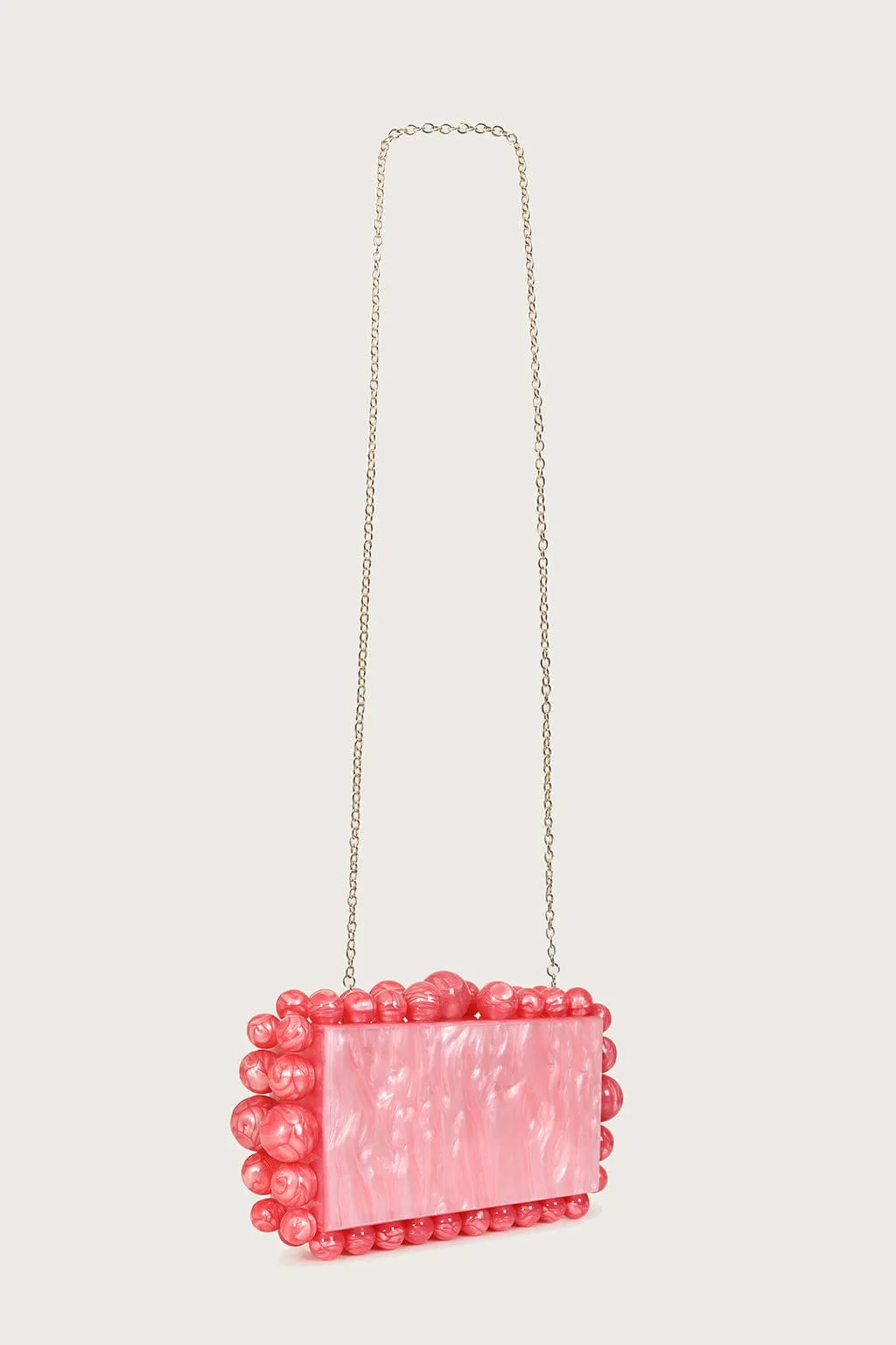 TIA Marbled Faux Pearl Box Clutch Bag in Pink sold by Lavish Alice product image thumbnail 4