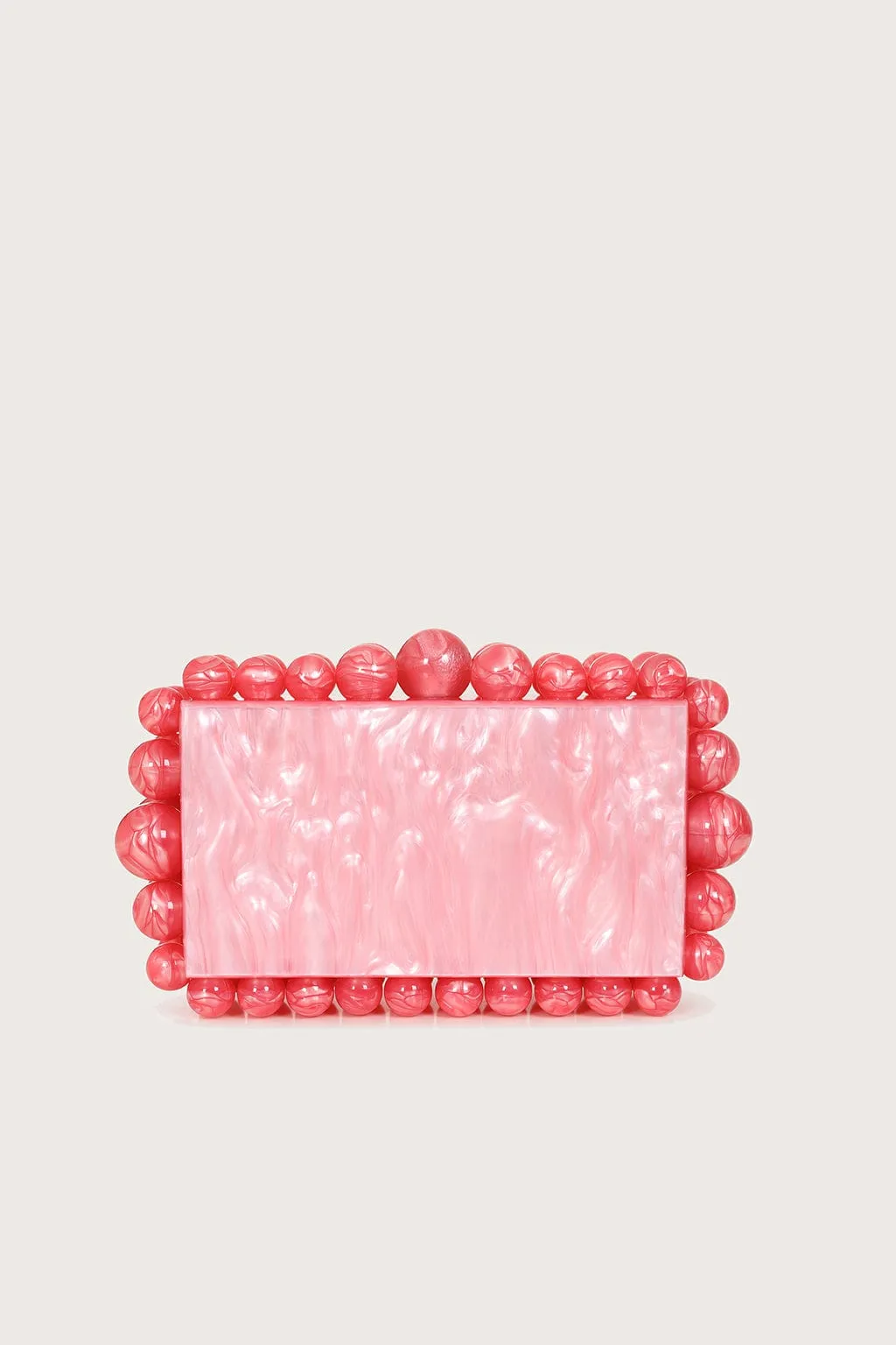 TIA Marbled Faux Pearl Box Clutch Bag in Pink sold by Lavish Alice