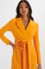 ADYA Rosette Belted Blazer Mini Dress in Orange sold by Lavish Alice
