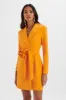 ADYA Rosette Belted Blazer Mini Dress in Orange sold by Lavish Alice