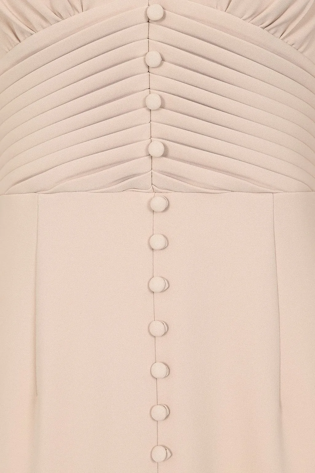 SALMA Fluted Sleeve Longline Fishtail Midi Dress In Beige sold by Lavish Alice product image thumbnail 3