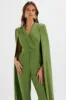 RAYNA Cape Style Tailored Jumpsuit in Green sold by Lavish Alice