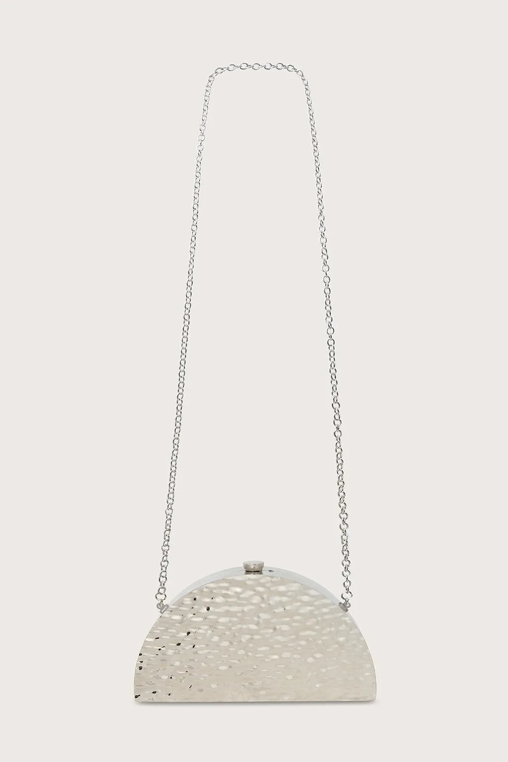CHLOE Textured Half Moon Box Clutch Bag in Silver sold by Lavish Alice product image thumbnail 3