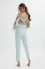 DELIA Embellished Feather Cuff Jumpsuit In Blue sold by Lavish Alice