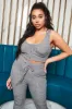 Patricia Bright Ribbed Corset Style Crop Top in Marl Grey sold by Lavish Alice