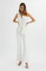 LUISA Statement Satin Bow Jumpsuit In White sold by Lavish Alice