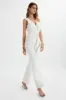 LUISA Statement Satin Bow Jumpsuit In White sold by Lavish Alice