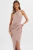 MADELINE Satin Cross Front Wrap Maxi Dress In Dusty Purple sold by Lavish Alice
