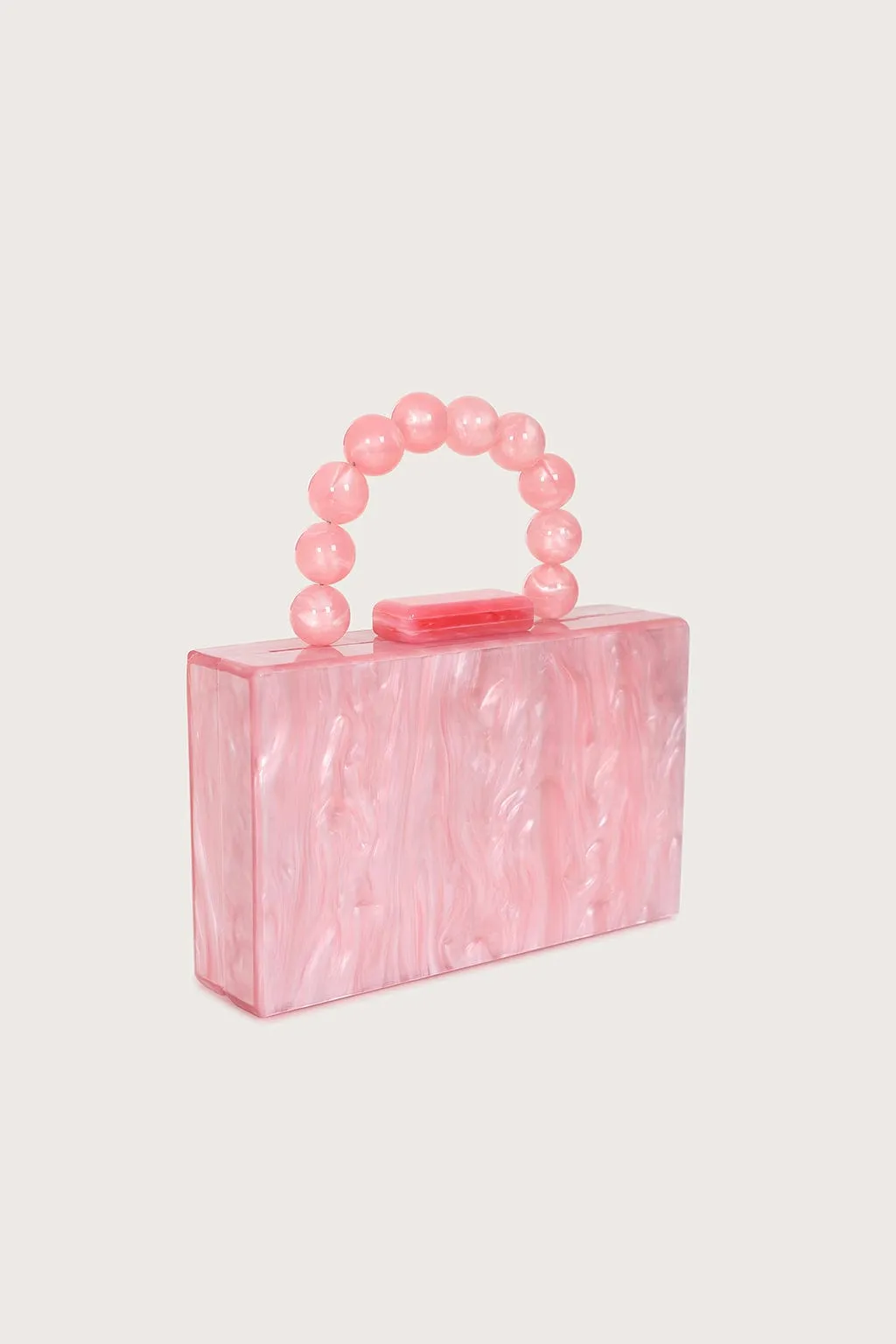REYA Bead Handle Marbled Box Clutch Bag in Pink sold by Lavish Alice product image thumbnail 2