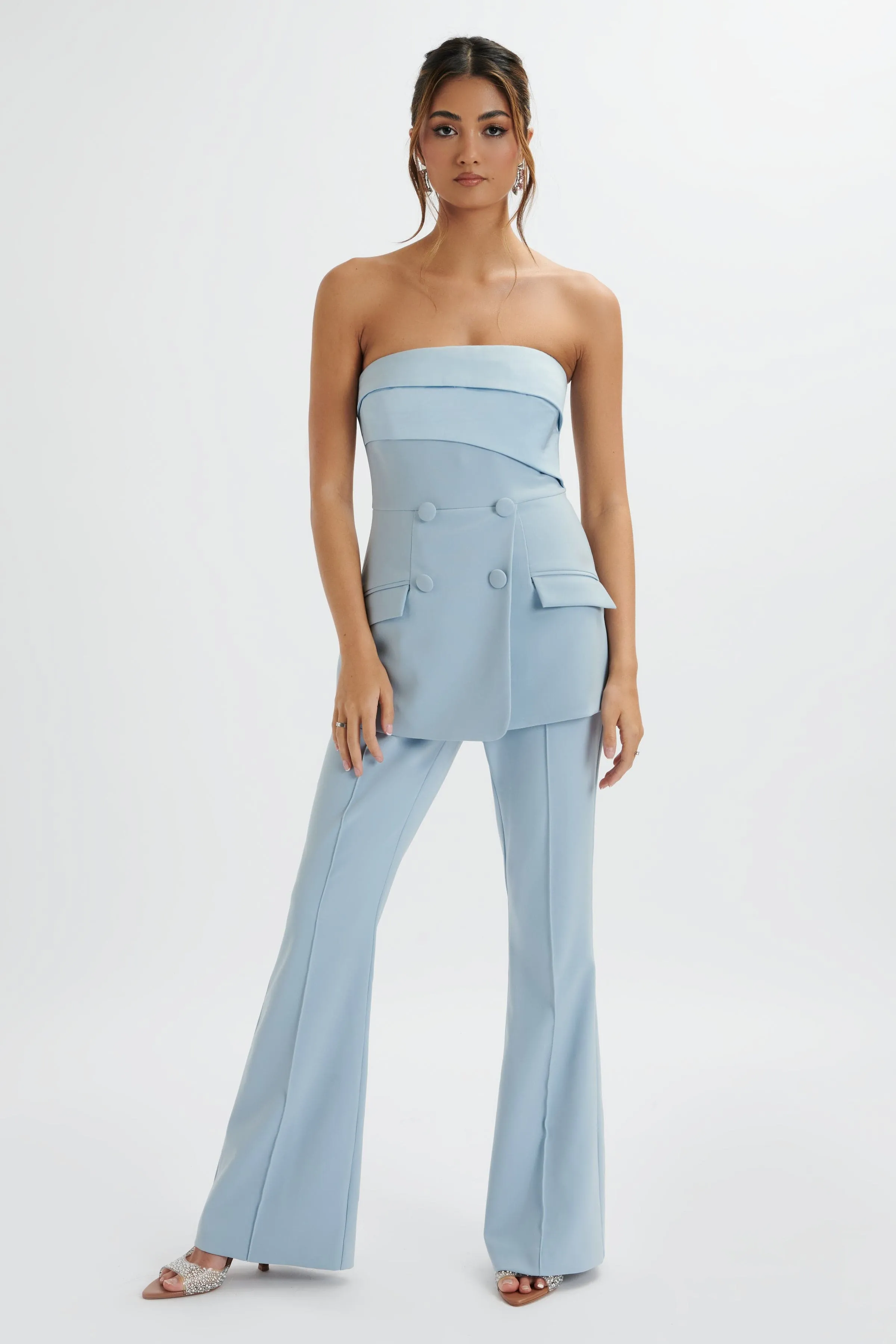 MACIE Bandeau Tailored Jumpsuit In Cornflower Blue sold by Lavish Alice product image thumbnail 3