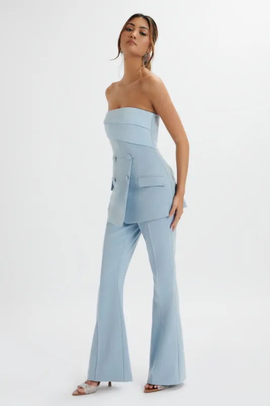 MACIE Bandeau Tailored Jumpsuit In Cornflower Blue sold by Lavish Alice