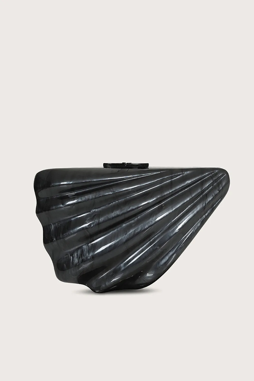 LOTTIE Acrylic Shell Clutch Bag in Black sold by Lavish Alice
