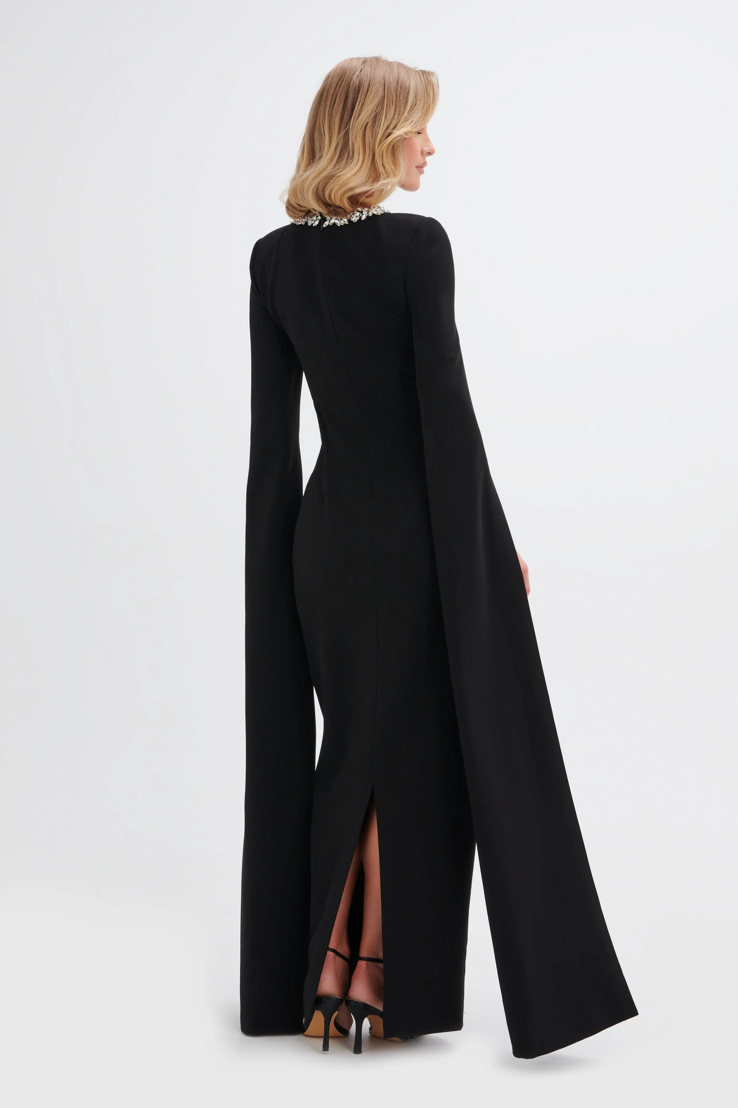 KELLY Cape Sleeve Maxi Dress in Black sold by Lavish Alice product image thumbnail 5