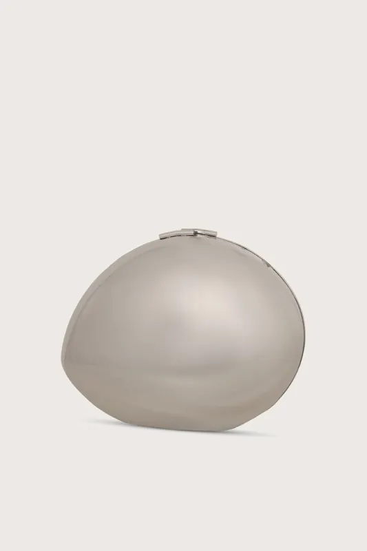 AMAYA Acrylic Pebble Clutch Bag in Silver sold by Lavish Alice