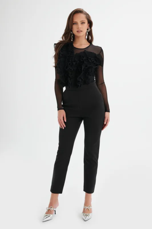 JAYDE Tailored Trousers in Black sold by Lavish Alice