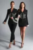 CELESTE Pearl Embellished Blazer in Black sold by Lavish Alice