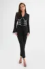 CELESTE Pearl Embellished Blazer in Black sold by Lavish Alice