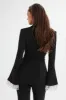 CELESTE Pearl Embellished Blazer in Black sold by Lavish Alice