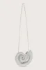 LUNA Metallic Sundial Shell Clutch Bag in Silver sold by Lavish Alice