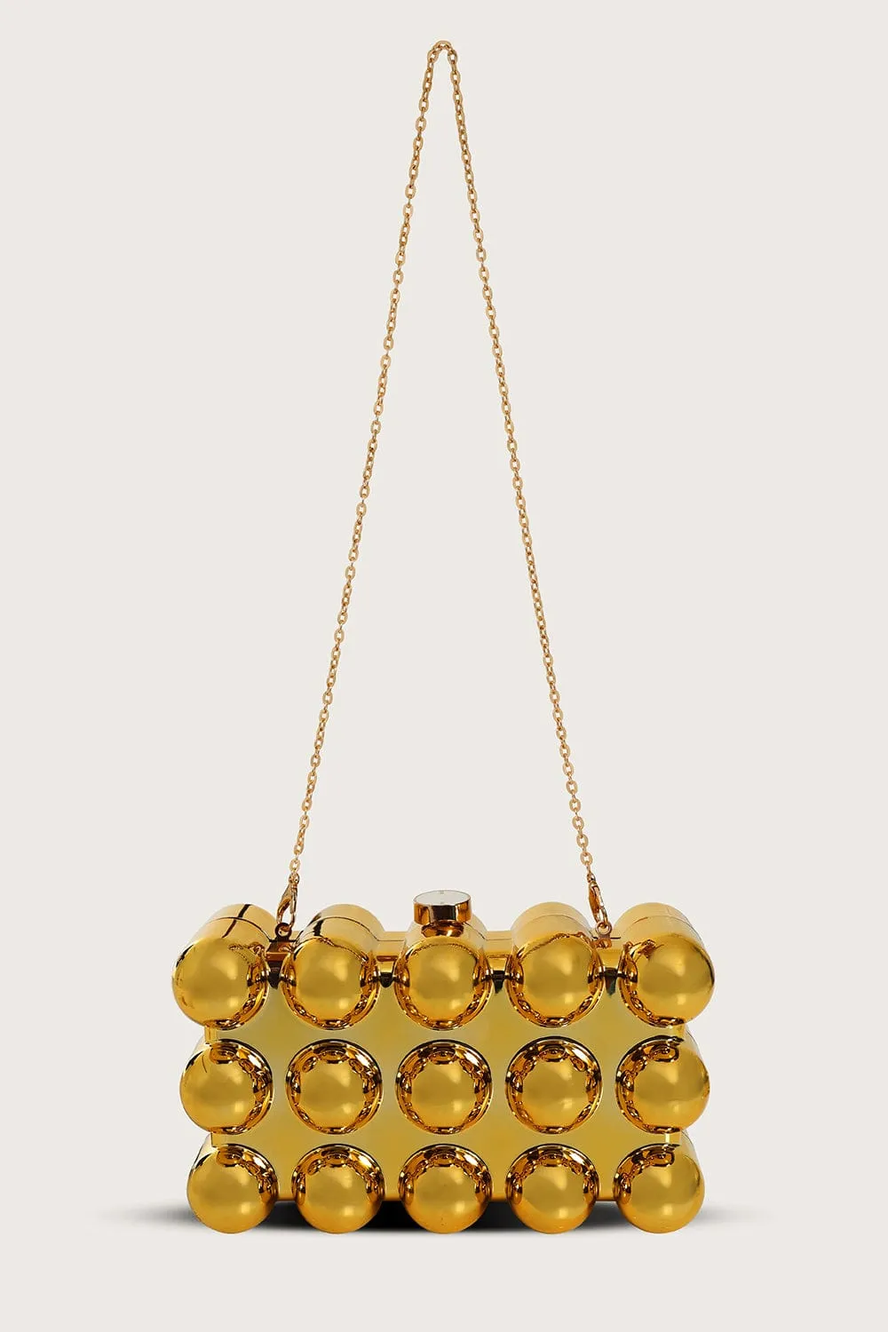 MAIA Spherical Acrylic Clutch Bag in Gold sold by Lavish Alice product image thumbnail 2
