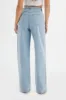 LILLIE Crystal Embellished Straight Leg Denim Jeans in Light Blue sold by Lavish Alice