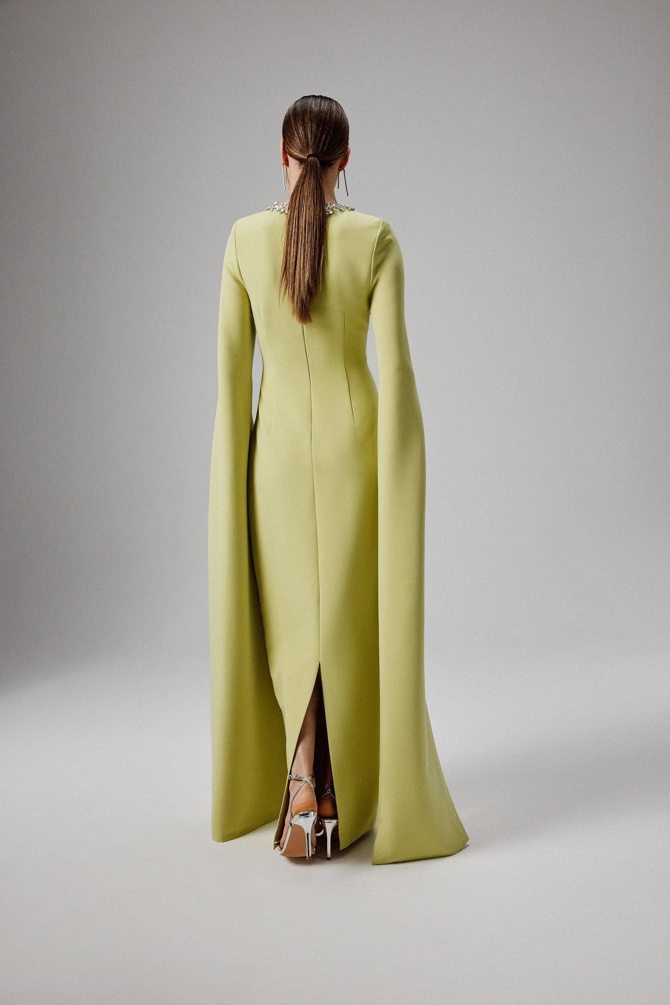 KELLY Cape Sleeve Maxi Dress in Lime Green sold by Lavish Alice product image thumbnail 4