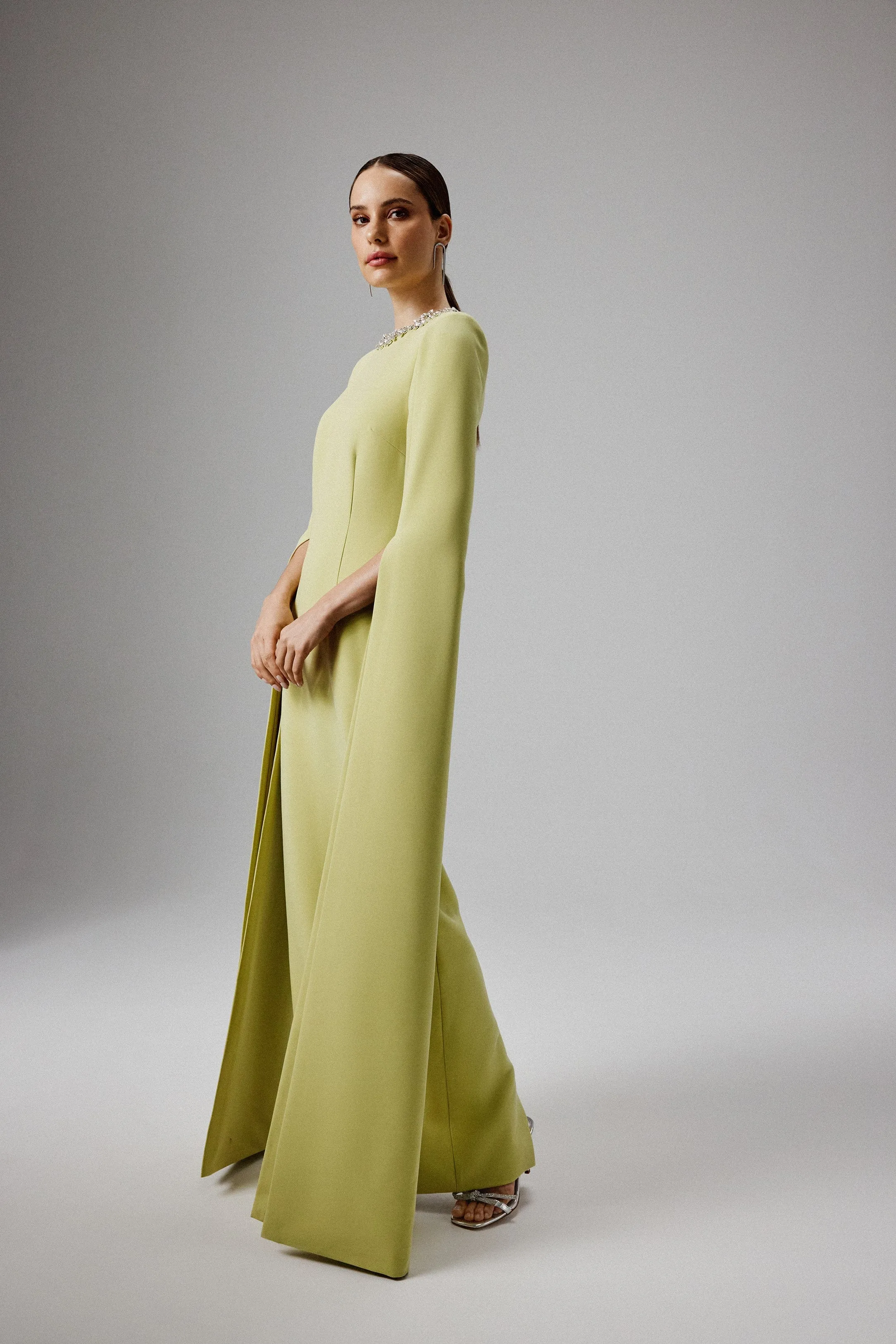KELLY Cape Sleeve Maxi Dress in Lime Green sold by Lavish Alice product image thumbnail 3