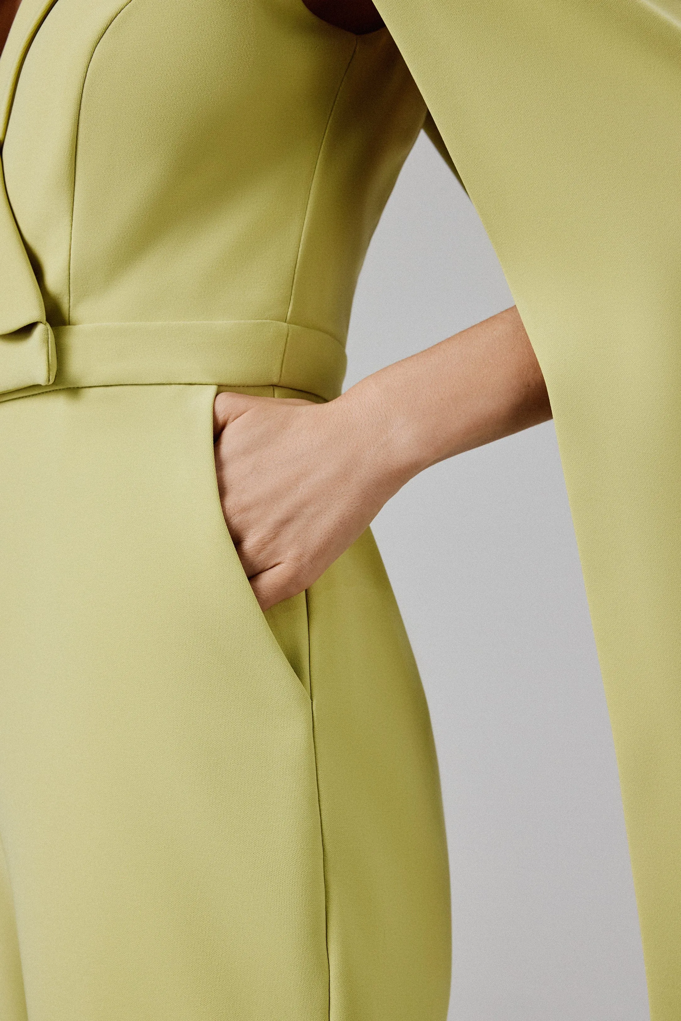 RAYNA Cape Style Tailored Jumpsuit in Lime Green sold by Lavish Alice product image thumbnail 2