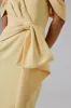 LORI Off Shoulder Bow Detail Midi Dress in Yellow sold by Lavish Alice