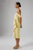 LORI Off Shoulder Bow Detail Midi Dress in Yellow sold by Lavish Alice