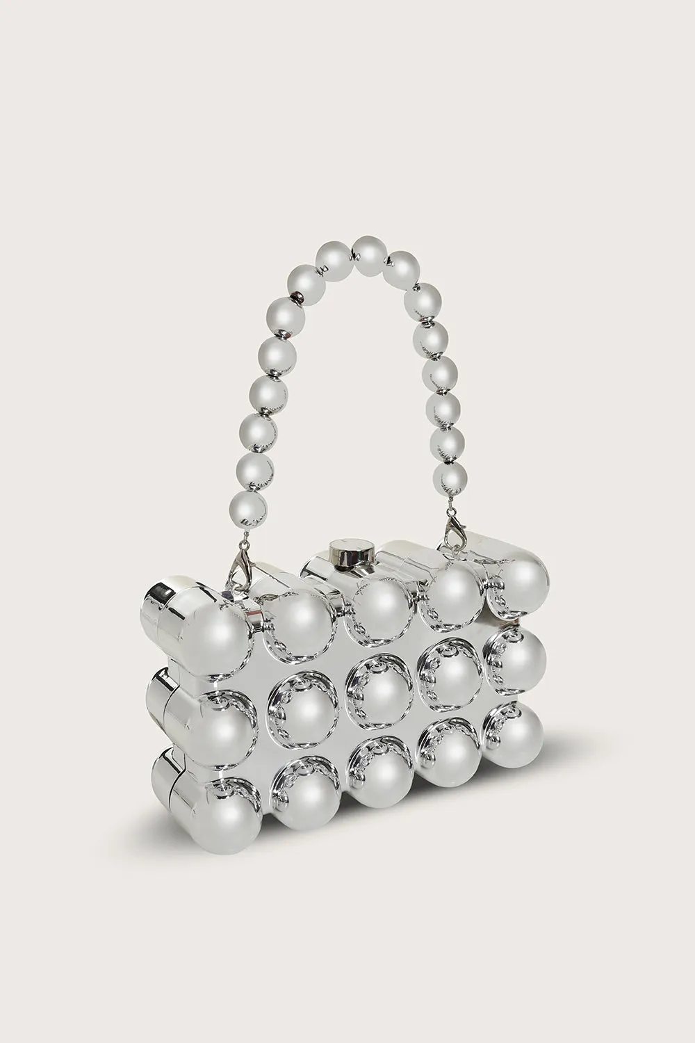 MAIA Spherical Acrylic Clutch Bag in Silver sold by Lavish Alice product image thumbnail 3