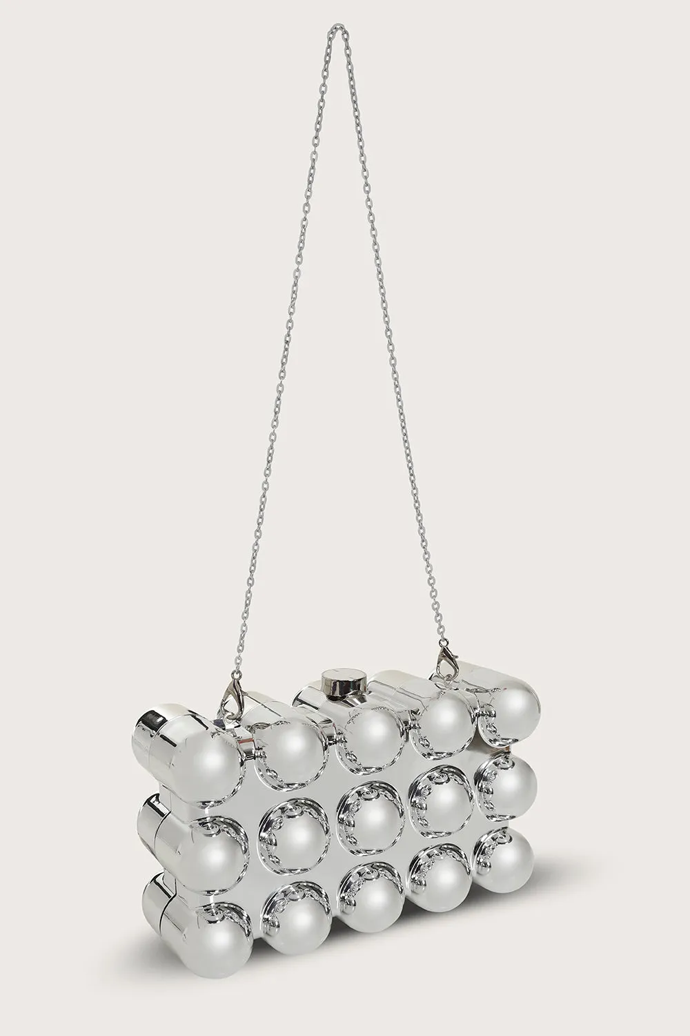 MAIA Spherical Acrylic Clutch Bag in Silver sold by Lavish Alice product image thumbnail 4