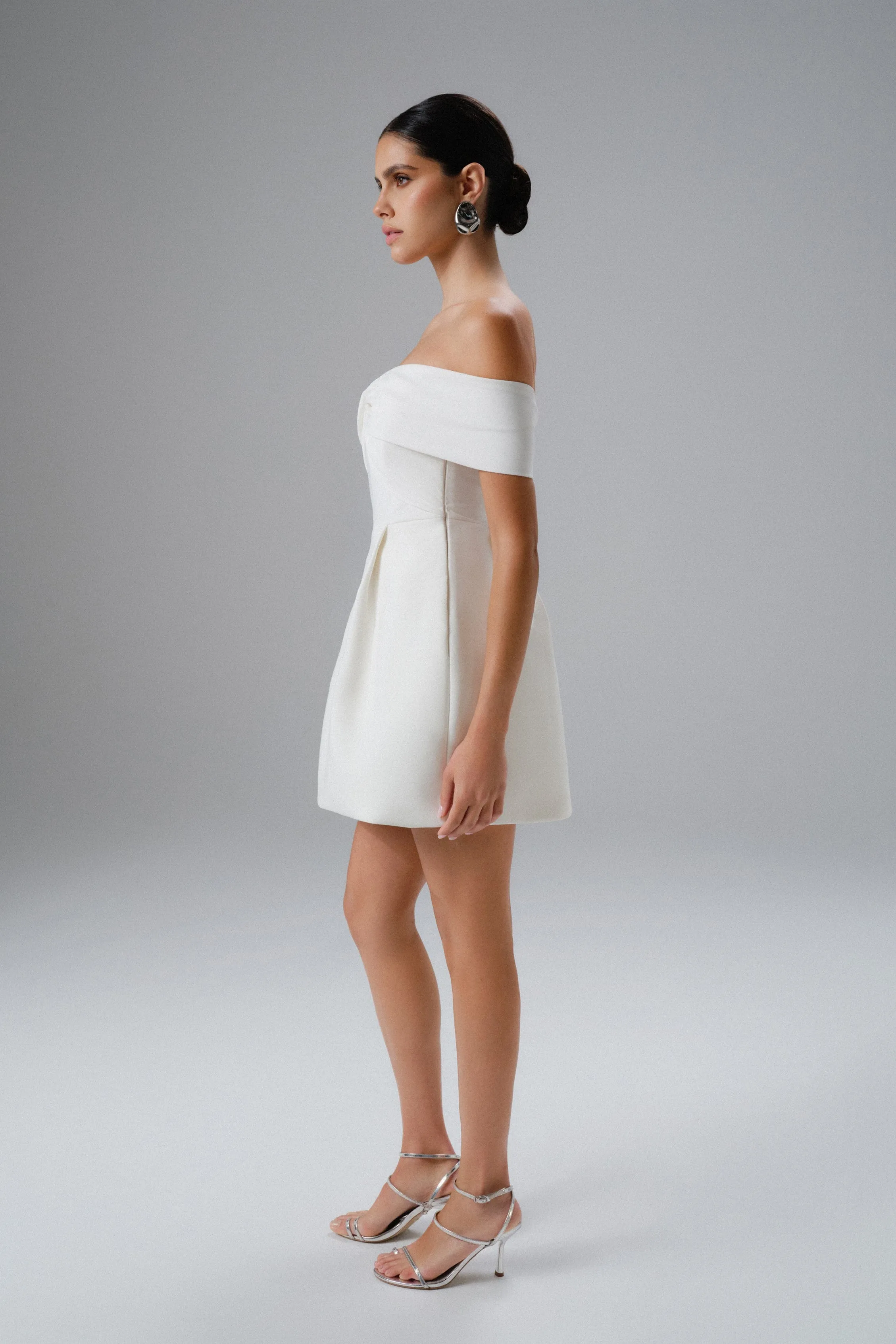 MILA Twisted One Shoulder Mini Dress in White sold by Lavish Alice product image thumbnail 4