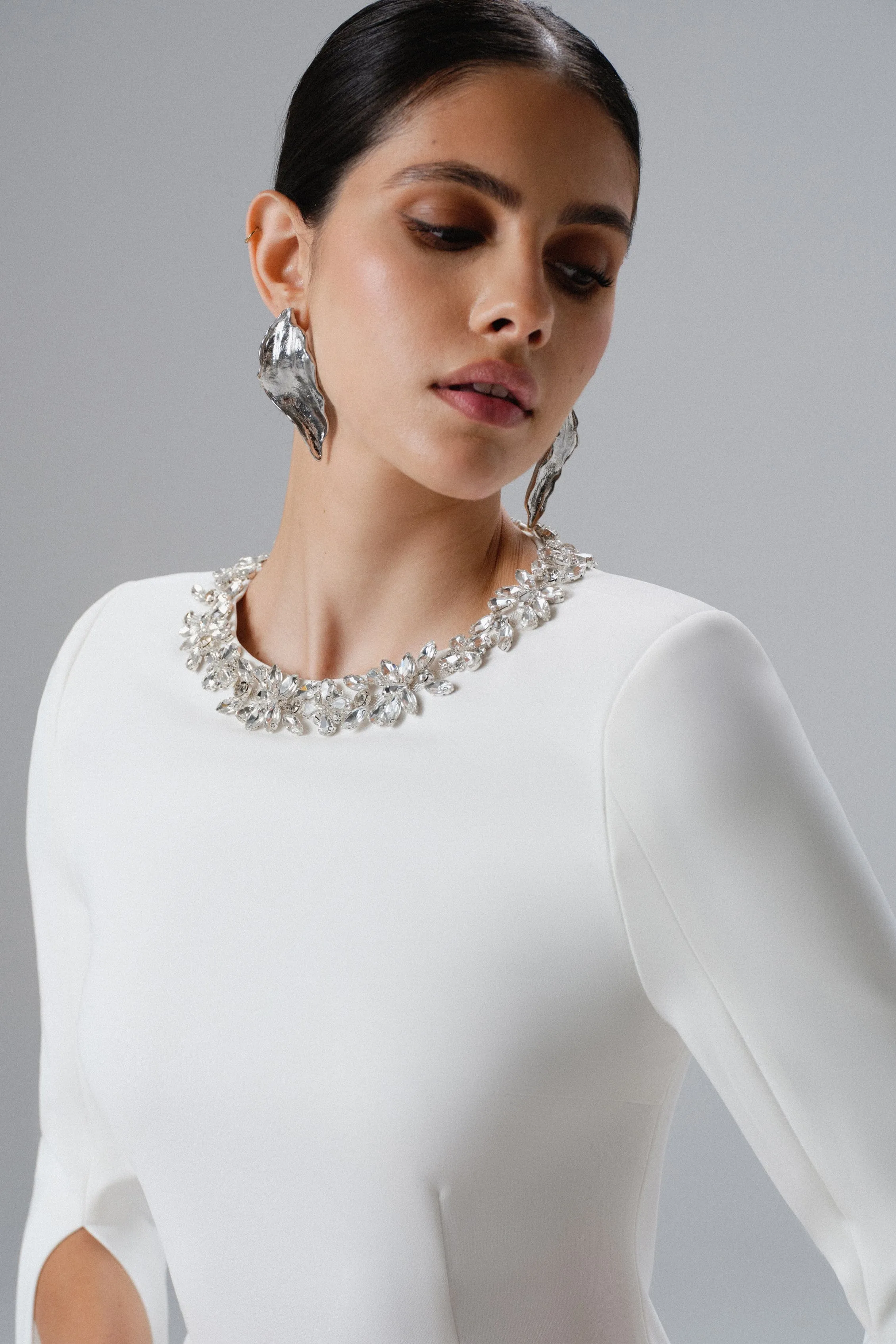 TILLY Cape Sleeve Mini Dress in White sold by Lavish Alice product image thumbnail 2