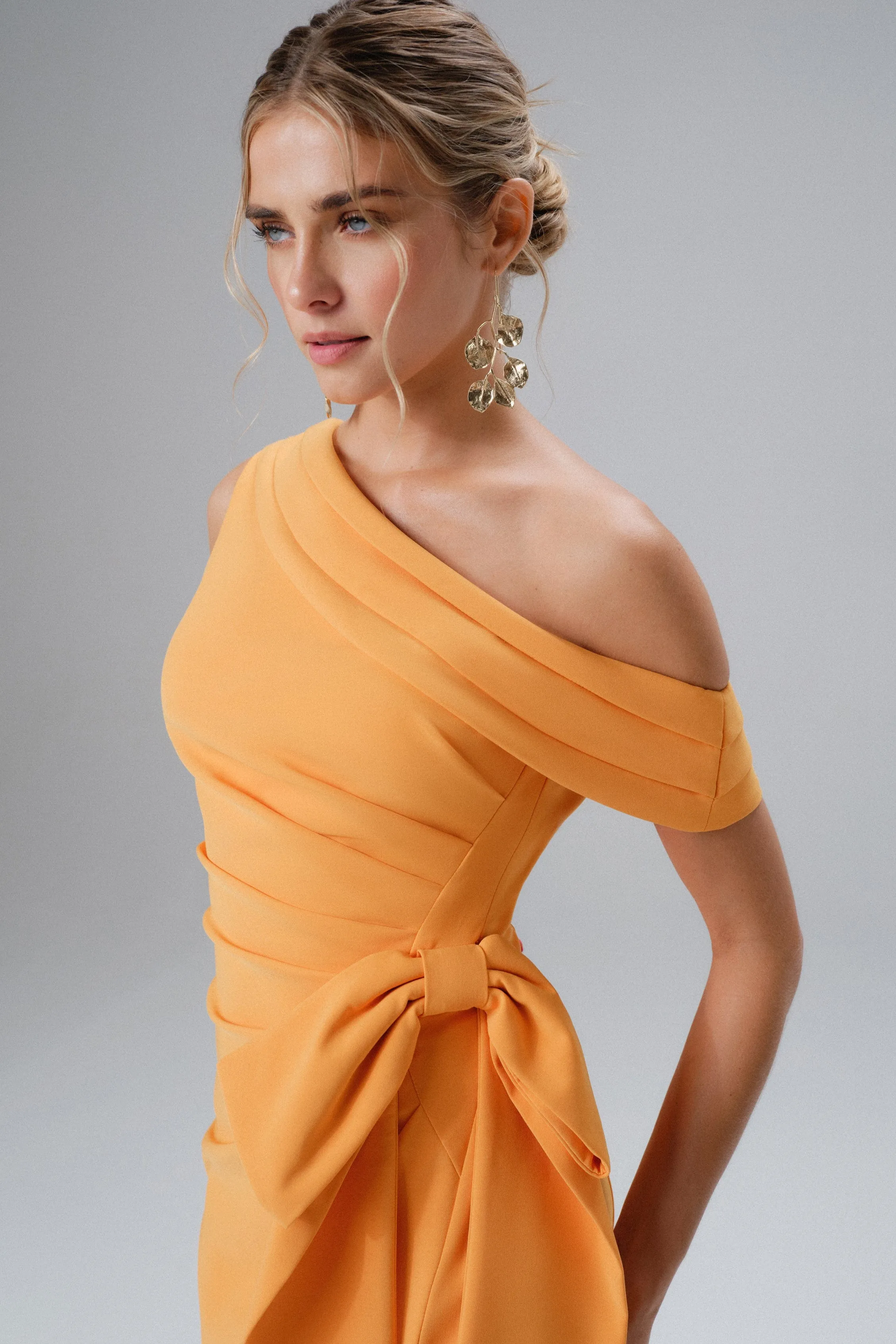 HONEY Asymmetric Midi Dress in Orange sold by Lavish Alice product image thumbnail 5