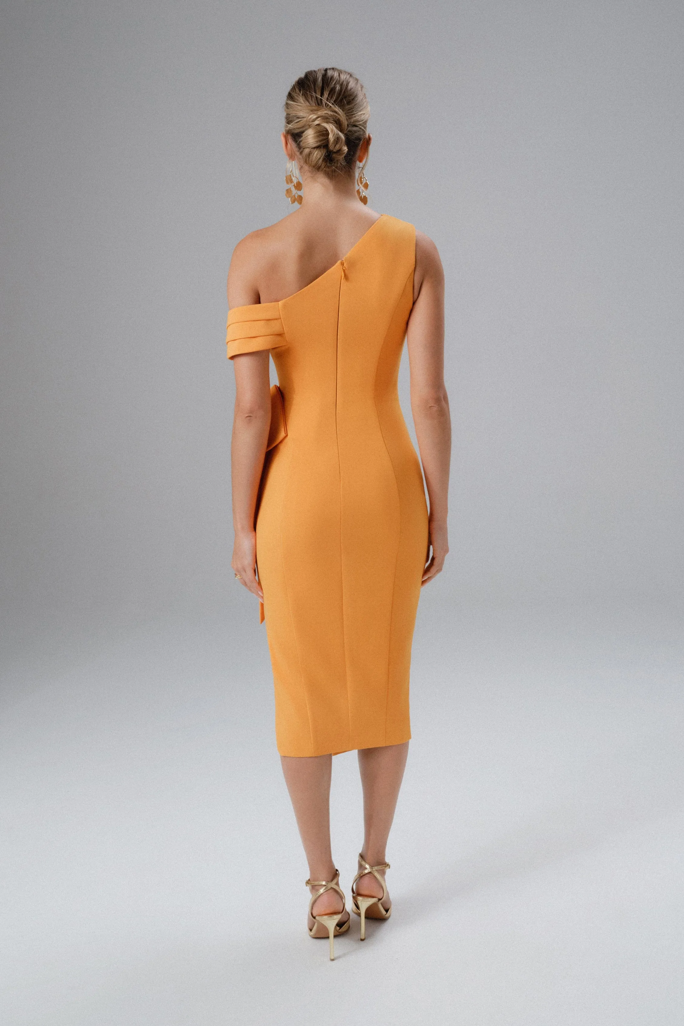 HONEY Asymmetric Midi Dress in Orange sold by Lavish Alice product image thumbnail 3