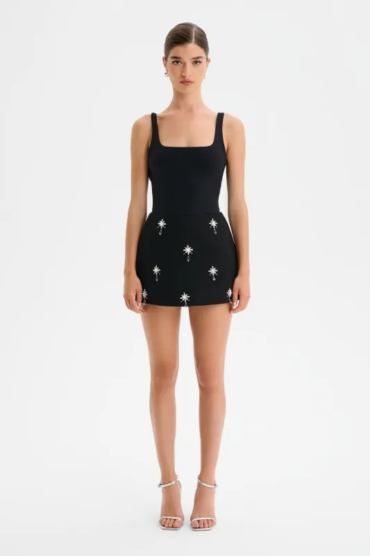 ANGELINA Jewel Embellished Tailored Skort in Black sold by Lavish Alice