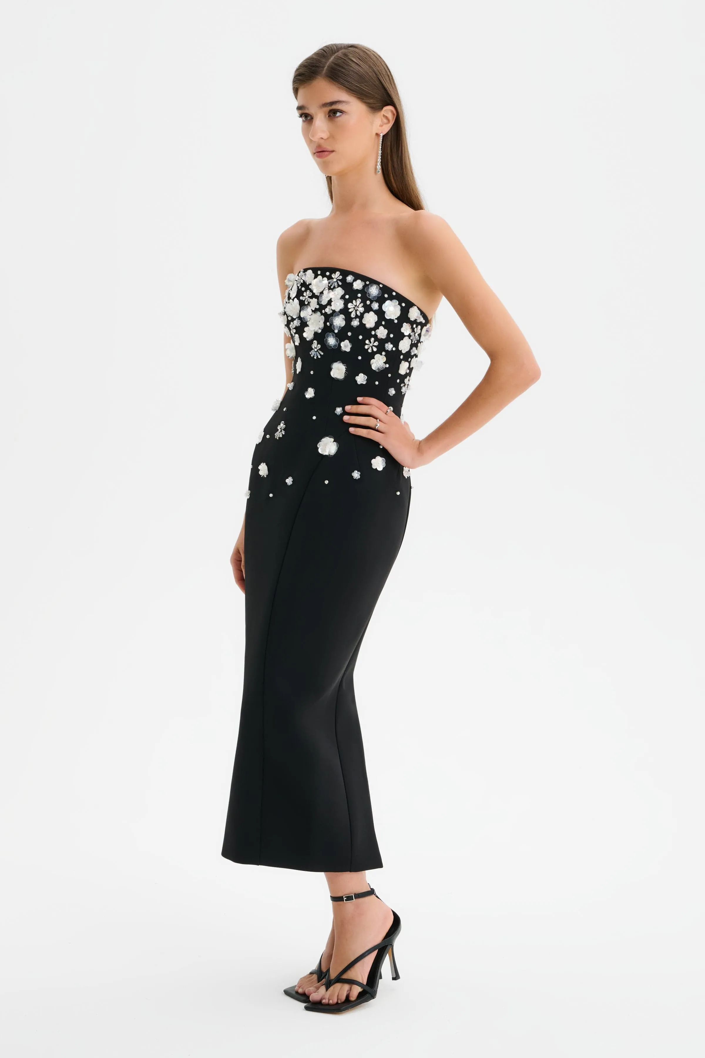 ANAIS Ombre Embellished Strapless Midi Dress in Black sold by Lavish Alice product image thumbnail 3